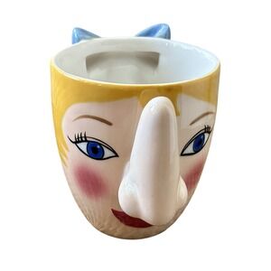 3D Eyeglass Holder Mug with Woman's Face  Coffee Tea Cup‎ Hand Painted Vintage